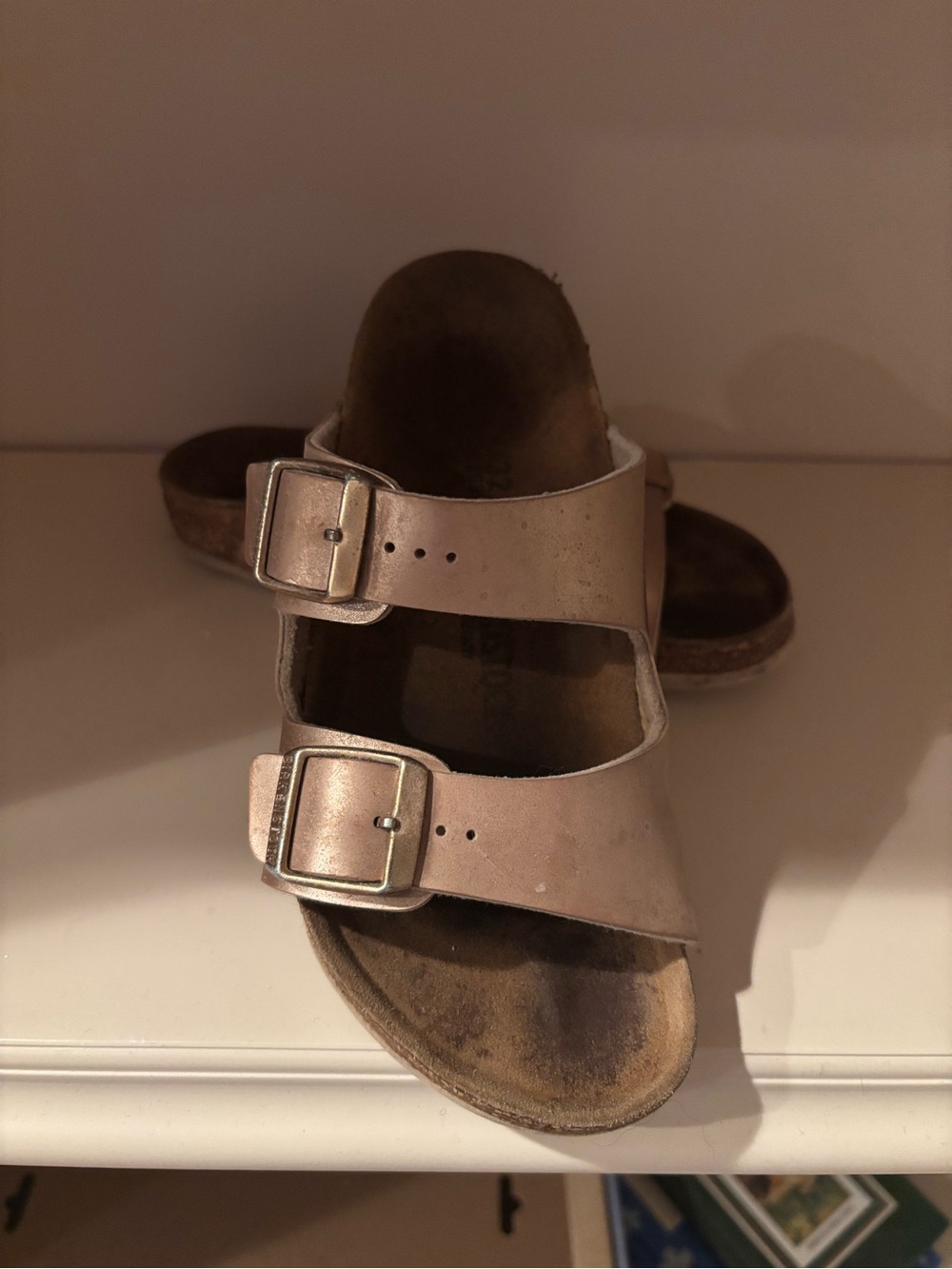 Birkenstock Kids Metallic Pink Double-Buckle Sandals